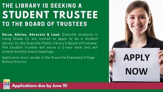 Seeking Applicants for Library Student Trustee Position