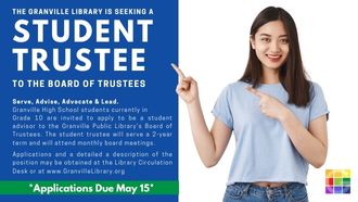 Student trustee application available for 2025